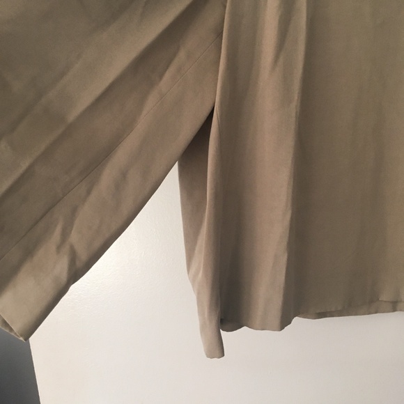 GIORGIO ARMANI Tan Beige Silk Gabardine Wrap Skirt Skort 42 S 4 - Picture 3 of 5